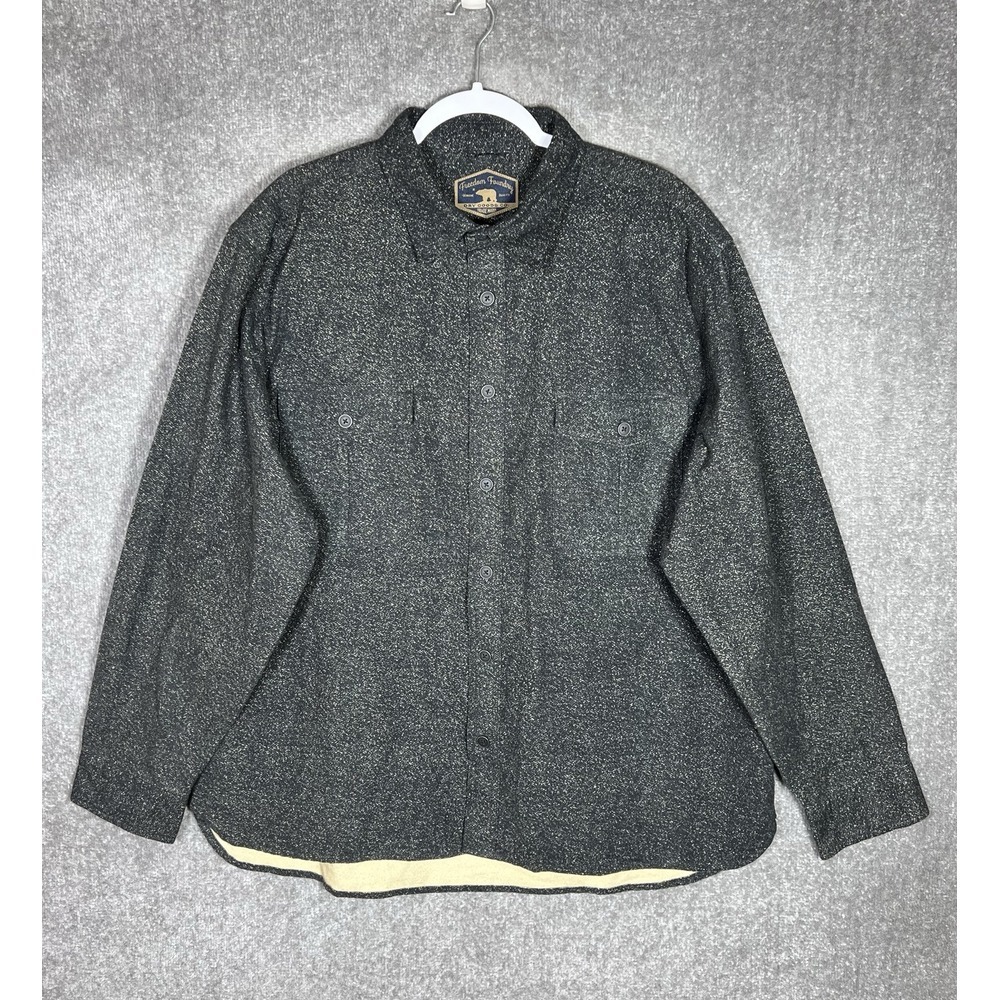 Freedom Foundry Chamois Flannel Button Up Shirt Mens‎ Size XXL Black Tan Pockets